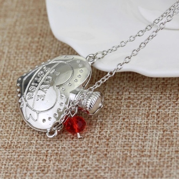 3 For $35 Love Potion Silver Tone Heart Bottle Bohemian Pendant Necklace - Picture 6 of 10